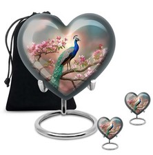 Cremation Keepsake Heart Shaped Urns 10Inch 3Inch Set Of 2 for Human Adult
