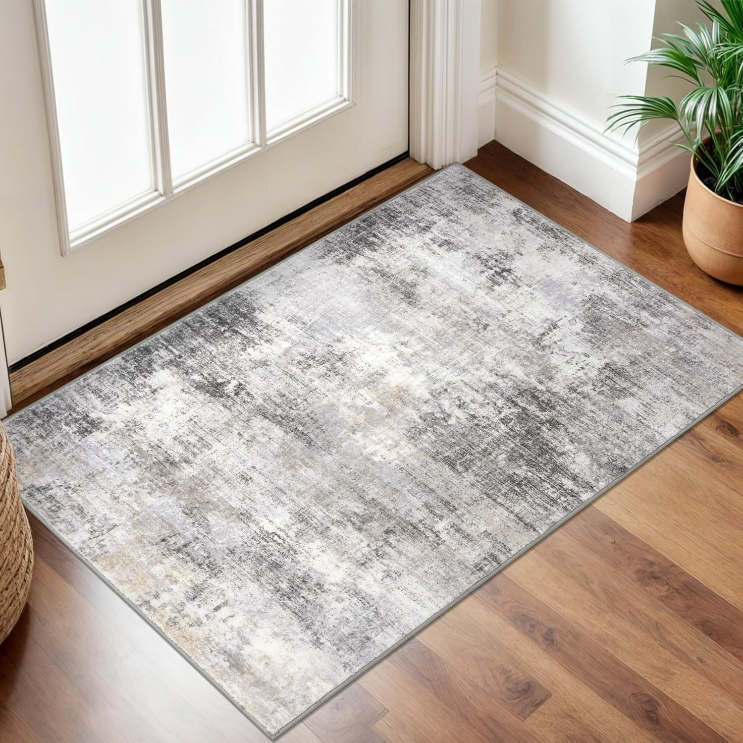 Small Abstract Area Rug 2X3 Ft Entryway Rugs Washable Door Mat Indoor Entrance,