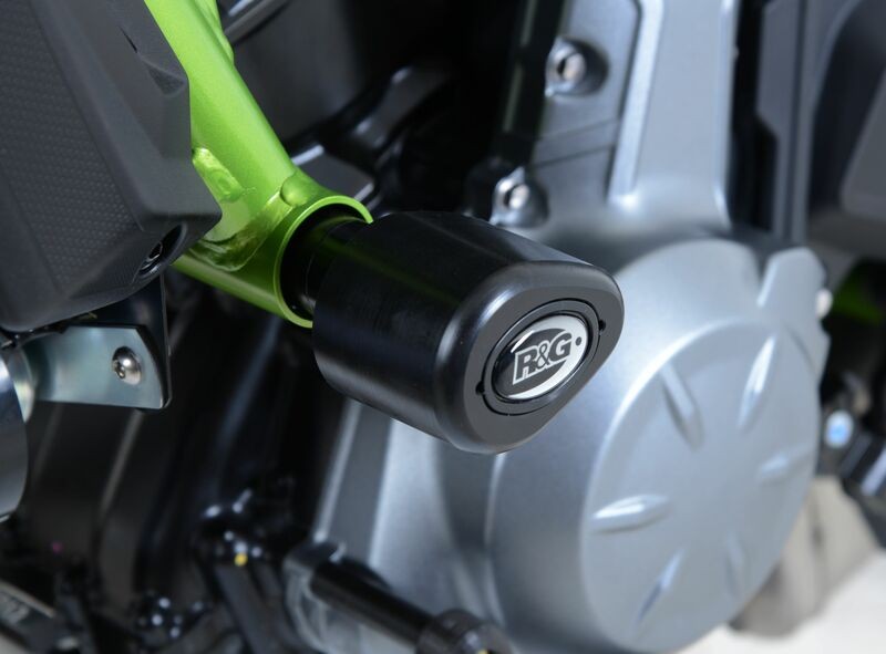 Plaquettes de protection R&G blanches Kawasaki Z650 pour éviter les fissures de carter