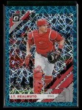 2019 Donruss Optic #105 J.T. Realmuto Teal Velocity #/35