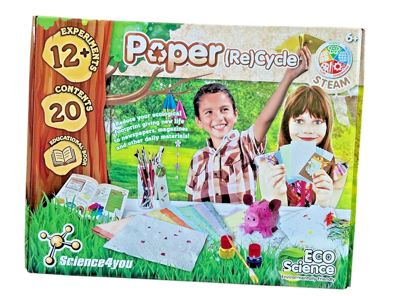 Paper Recycle Eco Science4You Gift Set STEAM Kids Gift 12 Experiments 6+ UK