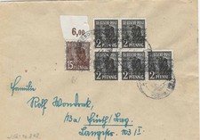 Bizone 9.8.48: Posth&ouml;rnchen-Fernbf. Mif 36I (5x)+41 IIb POR Arge gepr&uuml;ft