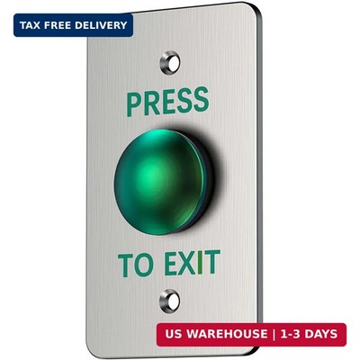 Push to Exit Button for Door Access Control with NO/COM Output, Indoor Outdoor I