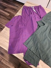 Women's NWOT Scrub Set, 2 Sets, L, 29x28, Purple Dark Green