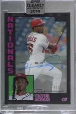 2019 Topps Clearly Authentic 1984 Design Black 45/75 Victor Robles Auto 1u6