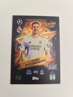 Match Attax 25/26 Franco Mastantuono Scream Team Real Madrid Champions League
