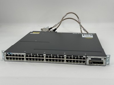 Cisco Catalyst WS-C3750X-48PF-L V04 48-Port PoE+ Switch & C3KX-NM-1G