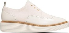 Cole Haan W30029 Size 6 Women's OriginalGrand Platform Wingtip Oxford Ivory/Hemp