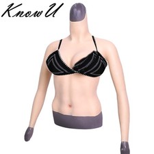 D-Cup Silicone Halfbody Breast Form Breastplate for US Crossdresser Drag Queen
