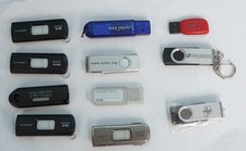 USB Flash / Thumb Drive, Memory Sticks Used Mixed Brands and Sizes. Lot Of 11