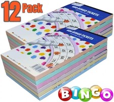 12 Pack Bingo Jumbo Tickets – 600 Sheets, Bold Print, Game Night Fun!