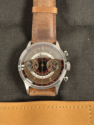 Dan Henry 1939 Chronograph Quartz 38mm Sapphire Tachymeter Brown Leather