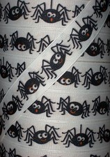 5 yards 7.8" Halloween Charlies Spooky Spider Web Grosgrain Ribbon
