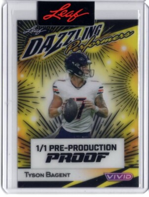 2024 Leaf Vivid Dazzling Performers Tyson Bagent Pre-Production Proof 1/1