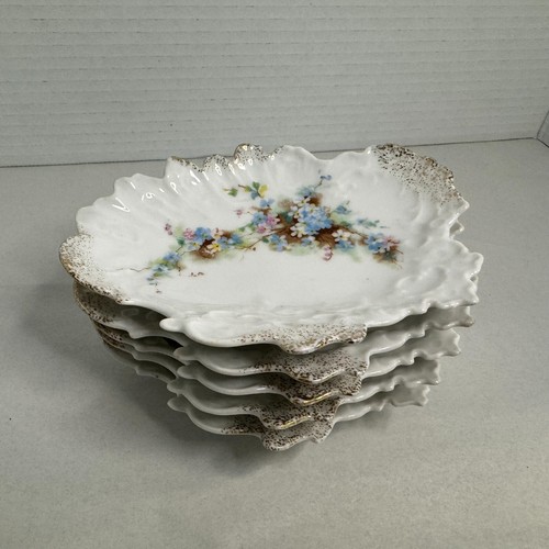 Vintage Austria Karlsbad 5er Set Knochen Geschirr Gold Floral Victorian - Bild 20 von 23