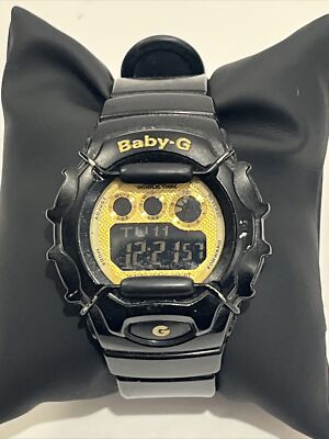 Casio Baby-G Digital Watch Women Gold Black 3188 BG-1006SA Alarm New Battery!