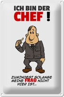 Blechschild Spruch 20X30 Cm Ich Bin Der Chef Metall Deko Schild Tin Sign