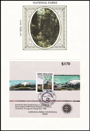 NEW ZEALAND BENHAM SILK 1987 NATIONAL PARKS M/S FDC (ID:06/D60476)