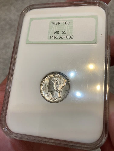 1939 P Mercury Dime NGC MS65 10c 10 cents Old Green Fatty Fattie Fat Luster PQ