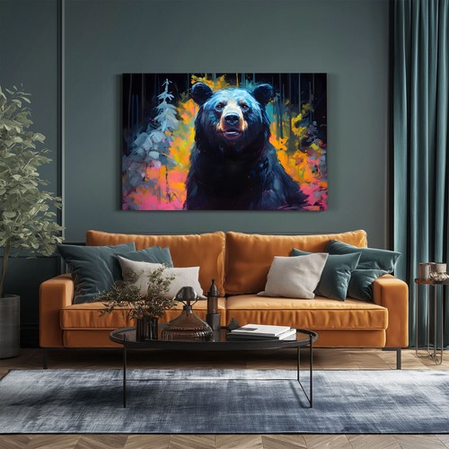 Black Bear Oil Painting Print Framed Canvas Wall Art Decor Wildlife Animals - Picture 10 of 13