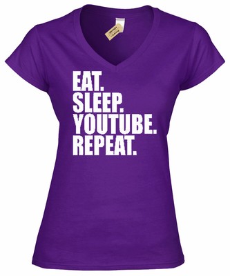 Eat Sleep Youtube Repeat Long Sleeve T Shirt Funny Youtuber Childrens Kids Handmade Products Clothing Shoes Accessories Hellstromsmaleri Se
