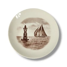 DELANO STUDIOS 1969 10 1/2" plate Yacht boat photo Tide by M Rosenfeld & Son