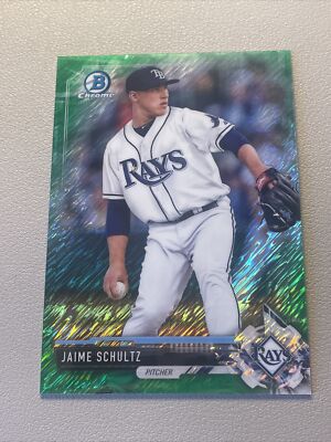 JAIME SCHULTZ - 2017 Bowman Chrome - GREEN SHIMMER REFRACTOR -#d 17/99 - BCP-198