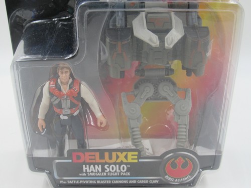 Star Wars Deluxe Han Solo with Smuggler Flight Pack Sealed 1996 - READ - Picture 2 of 5