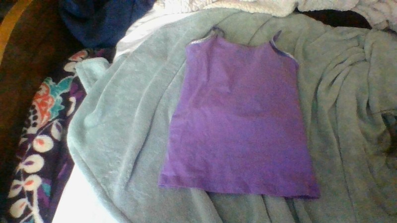 SO Purple Tank Top Girls Size 7/8 Silver Glittery Trim Adj Straps Cute! *Flaw