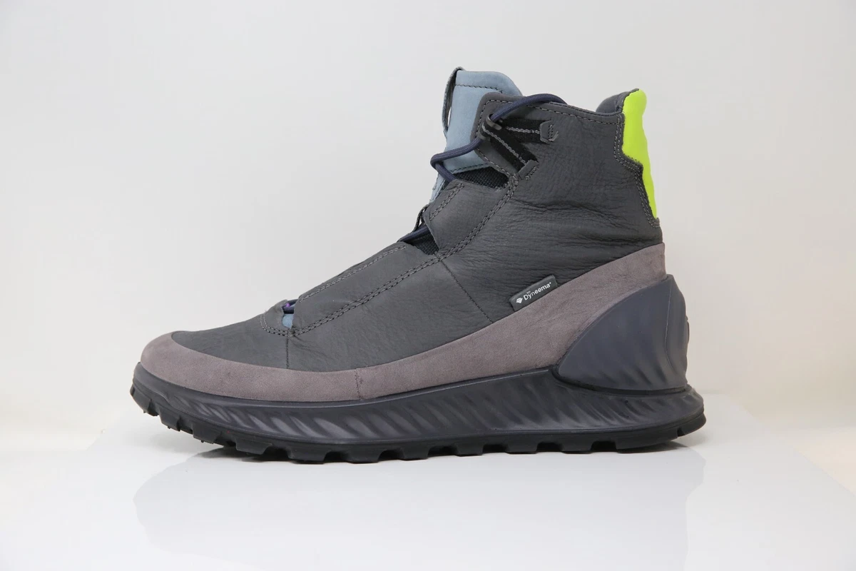 Ecco EXOSTRIKE Grey Leather Men Shoes Boots Size UK 10.5 11 EUR 45 US 11 11.5