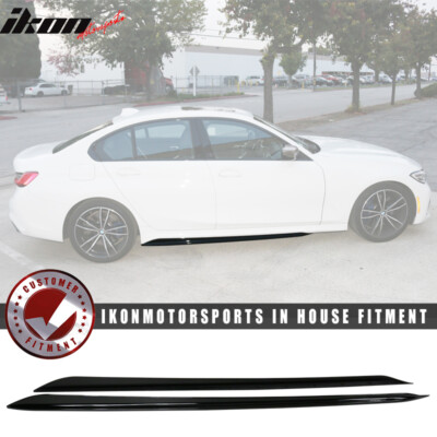 Fits 19-23 BMW G20 M Sport Bumper M-Performance Side Skirt Gloss Black 2PC - ABS