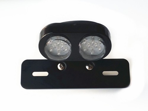 Cafe LED Plate Holder Motorcycle Tail Brake Light – License Relocator, Custom Racer Style - View #4