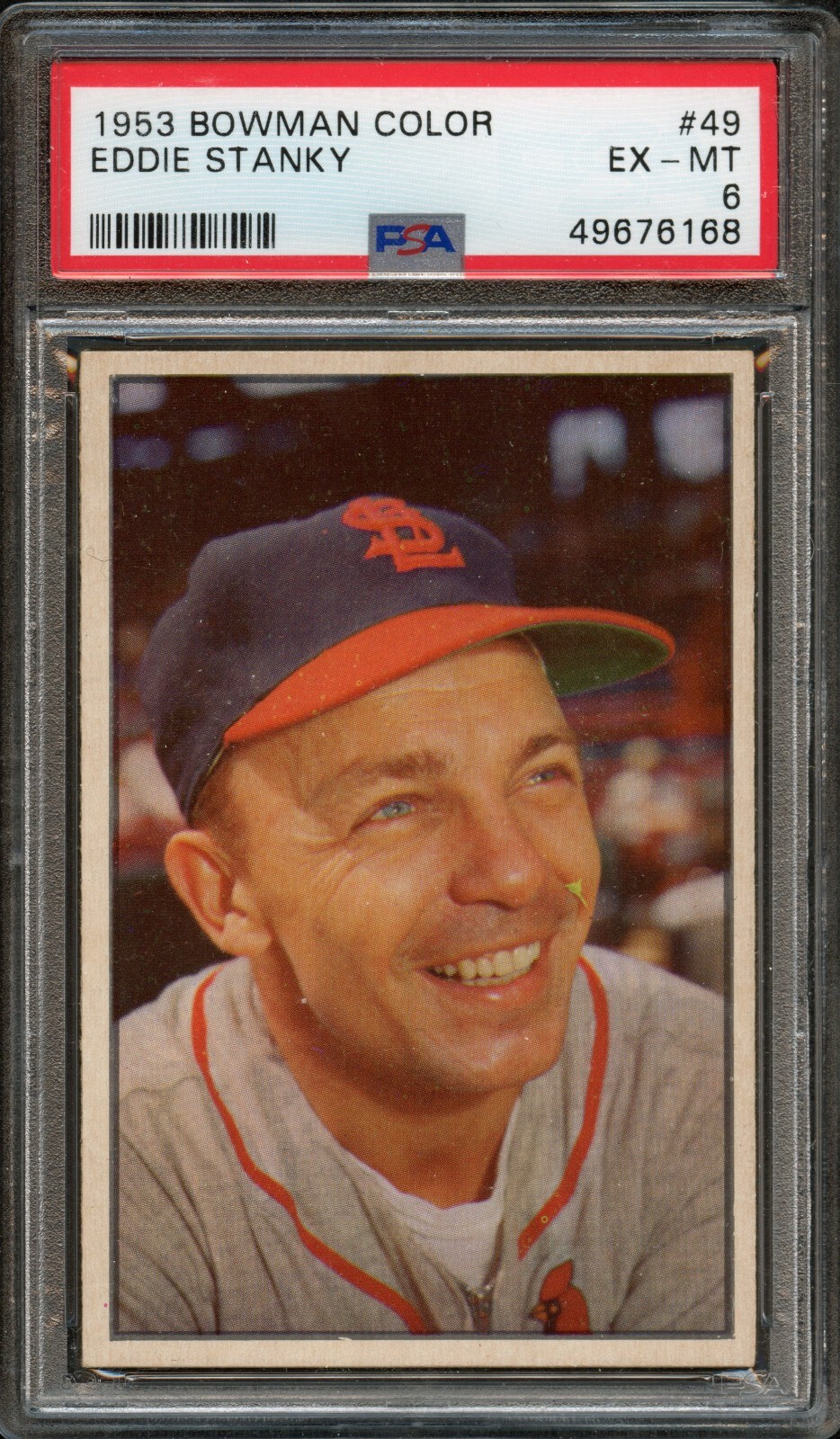 BB - 1953 Bowman Color - #49 - Eddie Stanky - PSA 6 - EX-MT