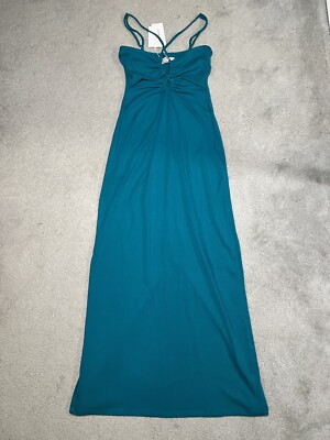 NWT L*SPACE Ellery Midi Maxi Halter Dress in Deep Sea Blue Size Small | eBay