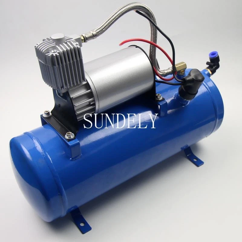 12V 120PSI AIR COMPRESSOR WITH 6L TANK FOR AIR HORN TRAIN TRUCK RV EMERGENCY - Imagem 2 de 3
