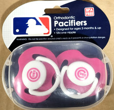 MLB Chicago Cubs 2-Pack Pacifiers, NEW Pink 