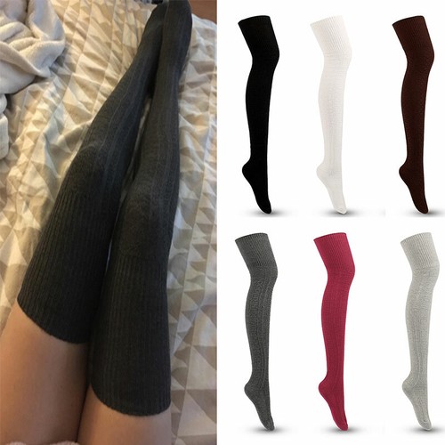 Frauen Winter Warme Gestrickte Socken Über Knie Lange Oberschenkel Hohe 〒 - Bild 4 von 21