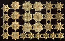Scrap Die cut German Dresden Antique Gold Foil Paper Stars Victorian Crafts