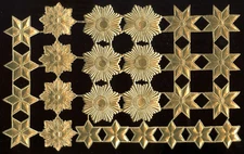 Scrap Die cut German Dresden Antique Gold Foil Paper Stars Victorian Crafts