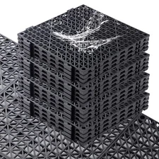 12PCS Interlocking Drainage Mat 12" x 12" Non-Slip Splicing Rubber Drainage F...