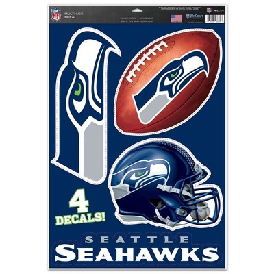 New England Patriots 11"x17" Decal Sheet - 4 Multi-Use Decals For Car, Cornhole