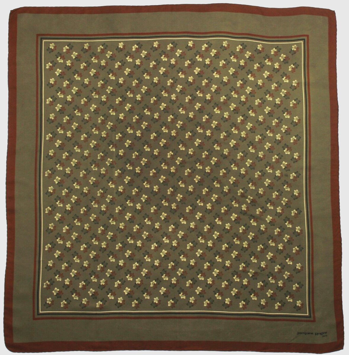 Foulard Vintage Jacques Roger En Soie 100% - Fait Main Italie - Occasion