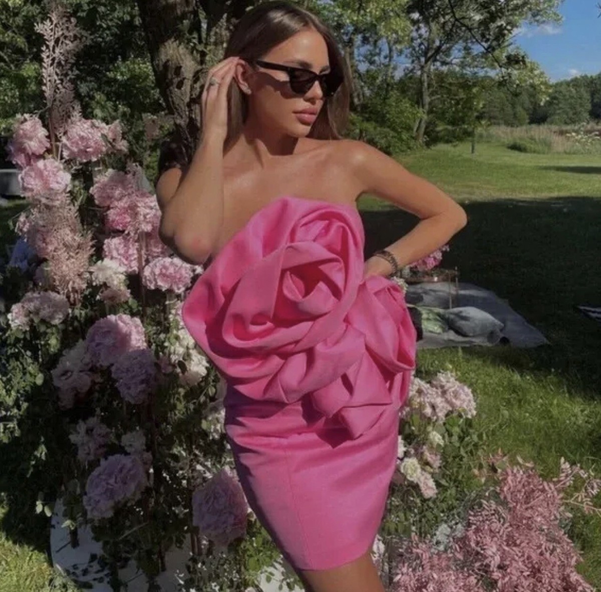 fuchsia pink dress zara Buy Fuschia Pink LS Pleated Midi Dress | Zara
