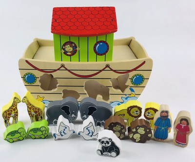 wooden noah's ark shape sorter
