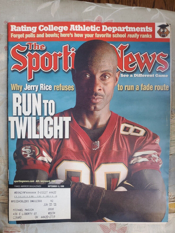 SPORTING NEWS Magazine, SEPTEMBER 13, 1999, JERRY RICE Cover, RAFAEL PALMEIRO!