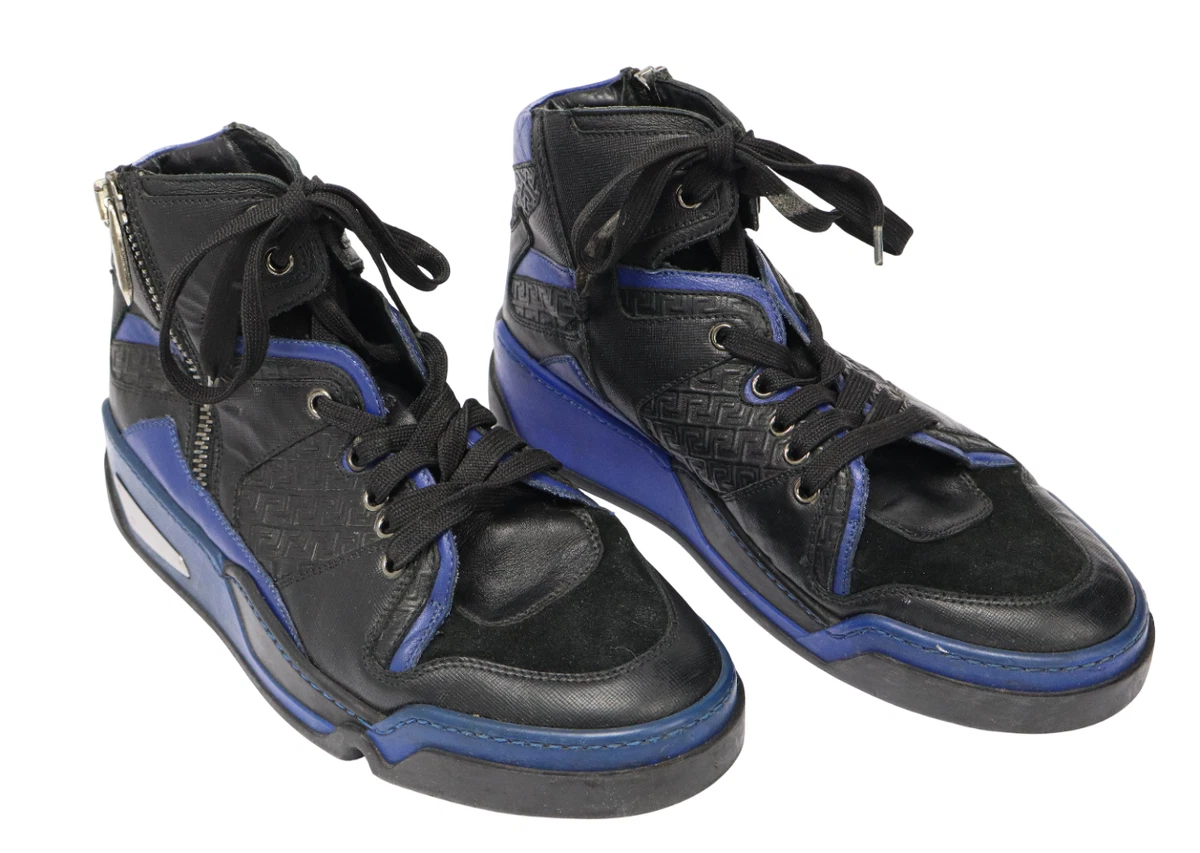 Zapatillas altas para hombre Versace (Eu) 42 negras/azules con cordón cierre relámpago
