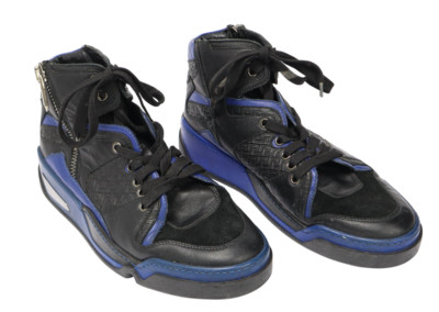 Versace Schuhe Herren (Eu) 42 Schwarz/Blau Hoch Top Sneakers Schnürer Zipper