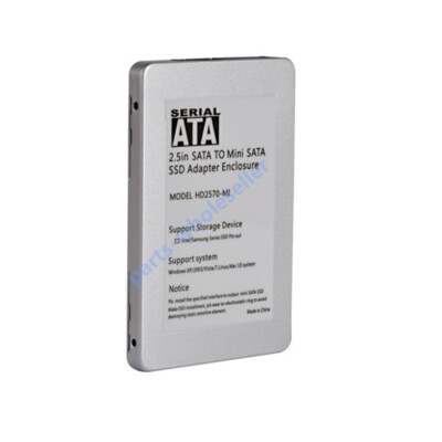 Mini SATA mSATA SSD to 2.5'' Enclosure Case Converter Adapter Intel Samsung Asus