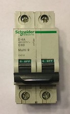 Schneider Multi 9 Breaker, 2 Pole, 4 Amp, C60 D4A (New)