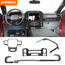 6pcs Interior Center Console Cover Trim Kit For Ford F150 2021 Black Wood Grain 6pcs Interior Center Console Cover Trim Kit For Ford F150 2021 Black Wood Grain